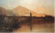 Sole cadente sul lago di Garda